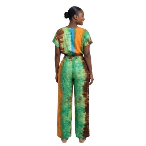 Tie Dye Crop Top and Trousers Set