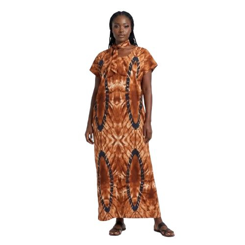 Tie Dye Adire Silk Fabric with Geometric Pattern