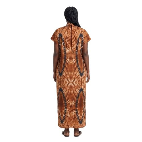 Tie Dye Adire Silk Fabric with Geometric Pattern