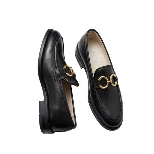 Classic Black Leather Horsebit Loafers