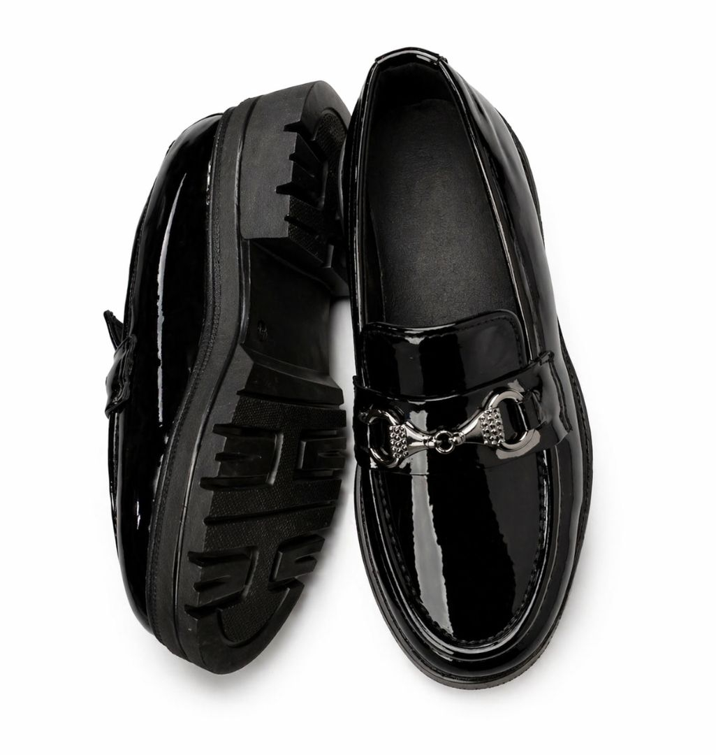 Mens Glossy Bit Detail Loafers