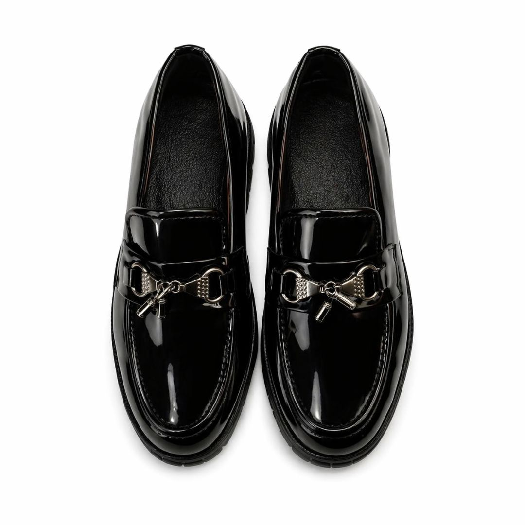 Mens Glossy Bit Detail Loafers