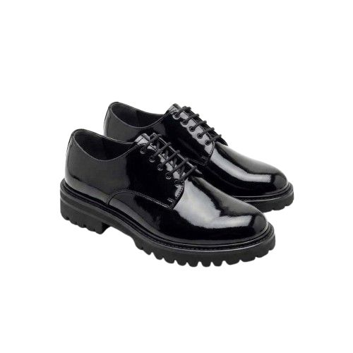 Classic Black Patent Leather Lace Up Dress Shoes