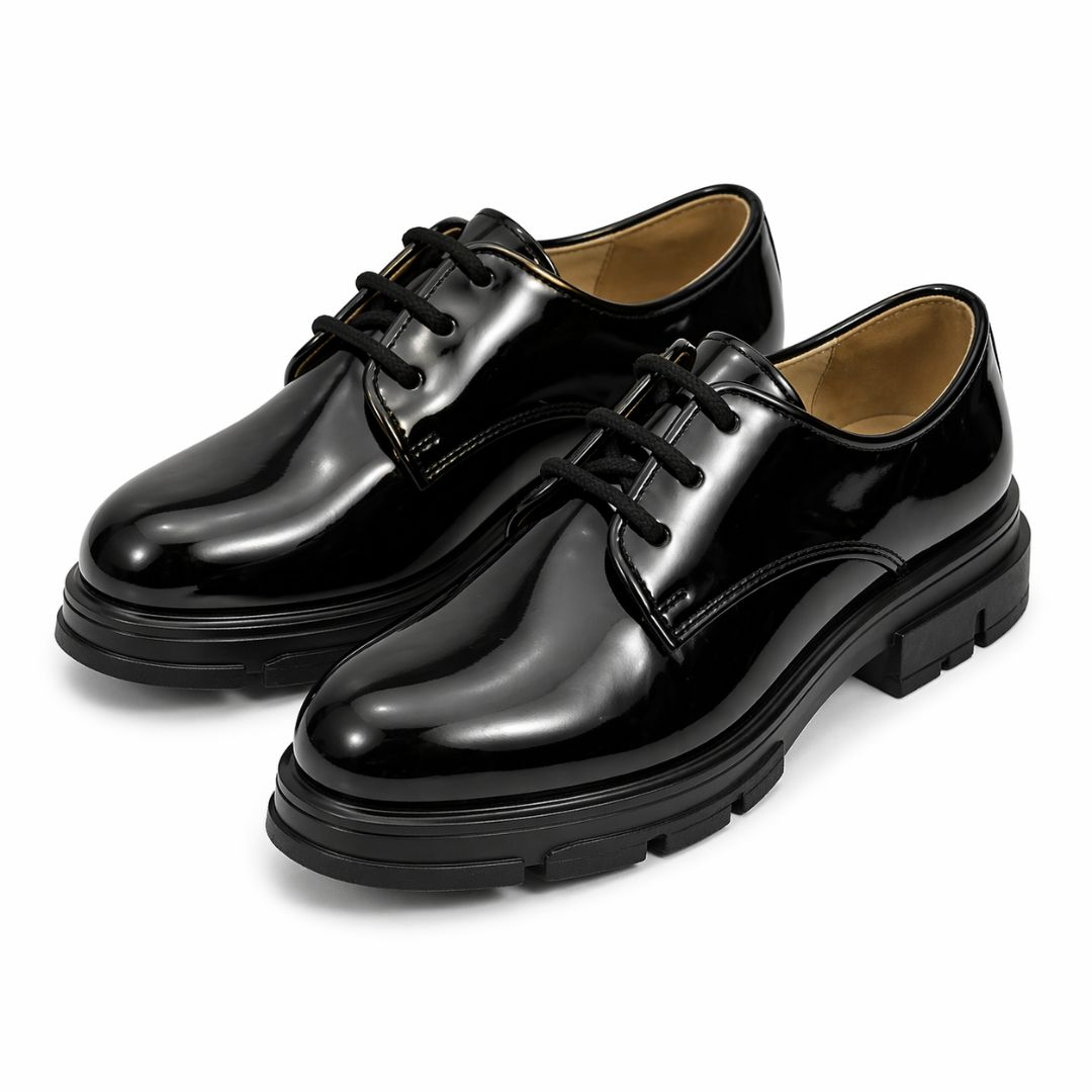 Mens Glossy Chunky Sole Oxfords