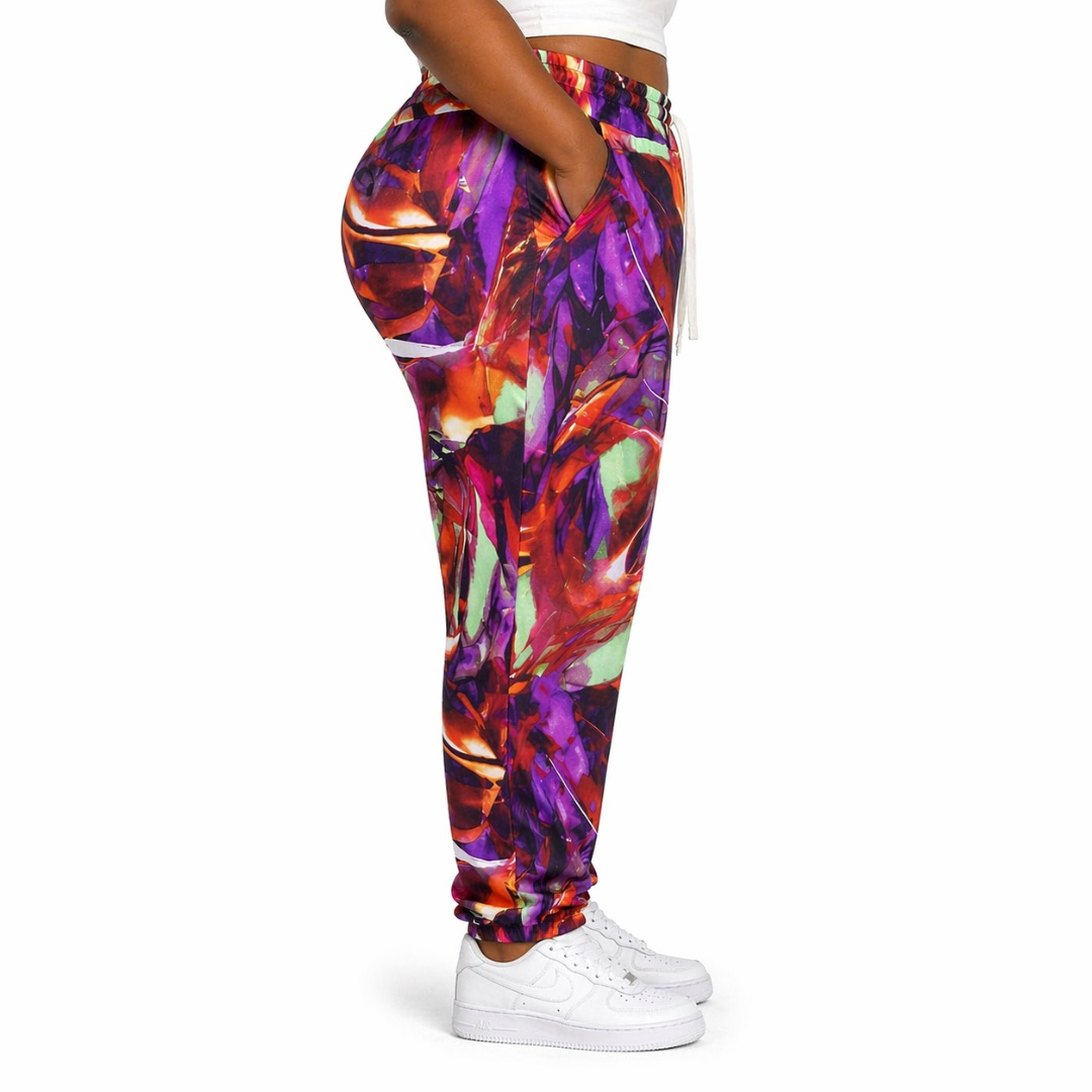 Abstract Marble Print Jogger Pants with  Drawstring Waist