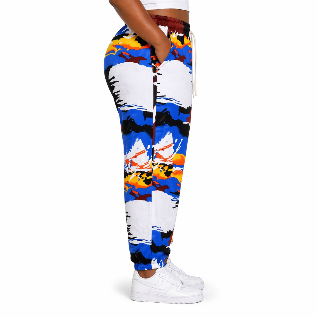 Artistic Splash Print Jogger Pants  with  Drawstring Waist