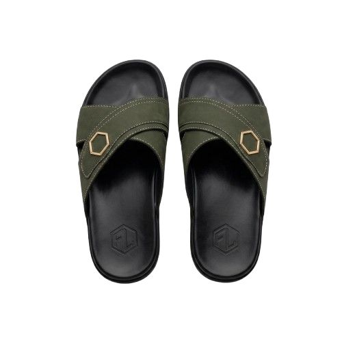 Mens Sage Green Single Strap Slides