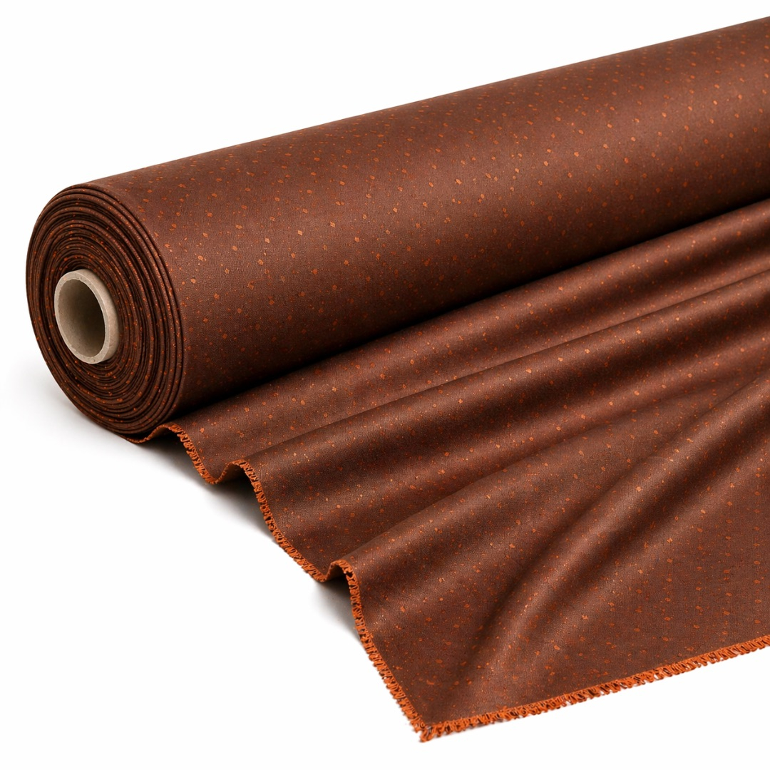 Brown Dotted Micro Pattern Premium Fabric