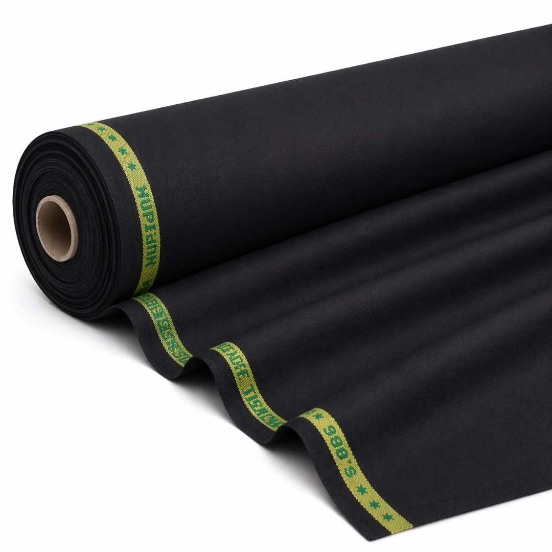 Premium Black Superfine Italian Wool Fabric