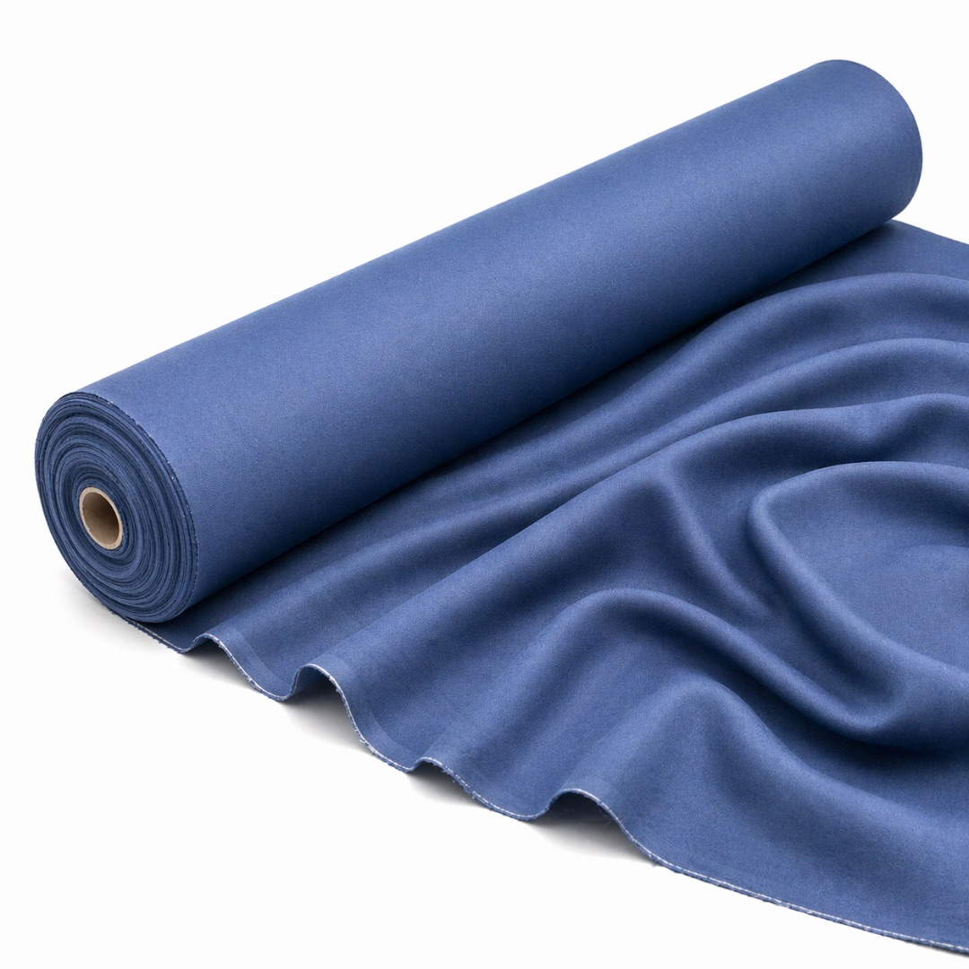 Premium Steel Blue Plain Fabric Roll