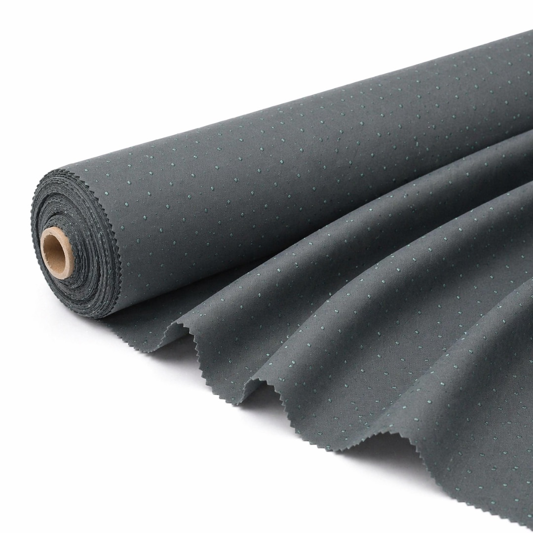 Premium Grey Soft Textured Dotted Fabric
