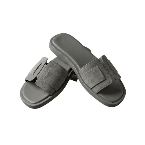 Quality women Grey Matte Slip On Sandals