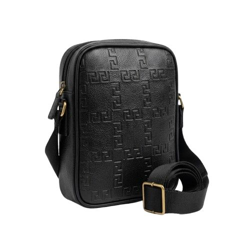 Embossed Geometric Pattern Crossbody Messenger Bag