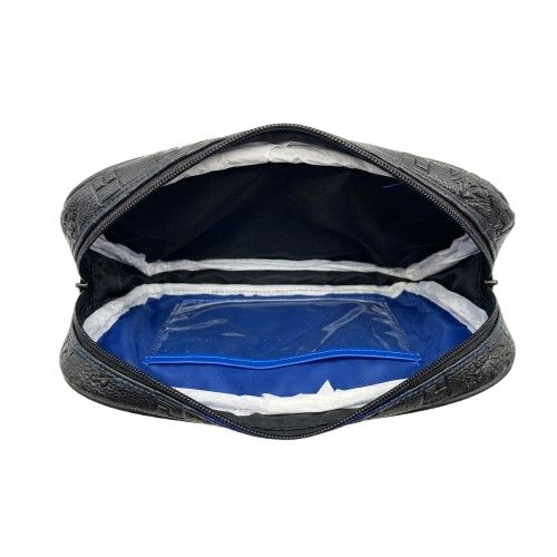 Embossed Geometric Pattern Crossbody Messenger Bag
