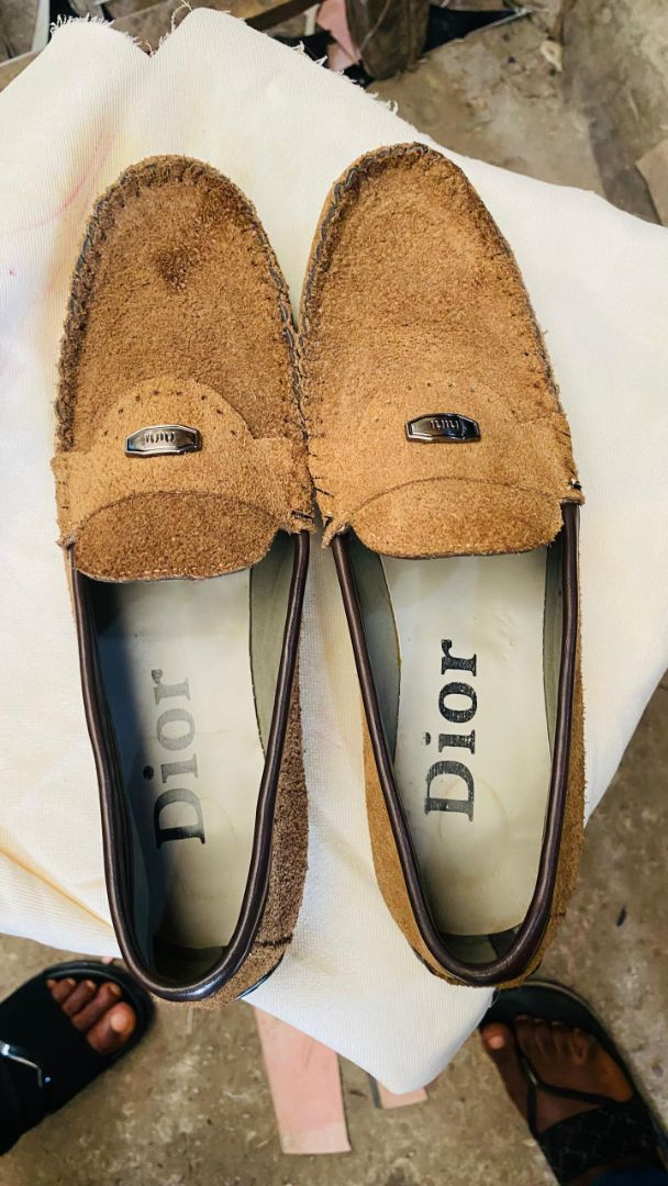 Mens Suede Loafers with Decorative Buckle