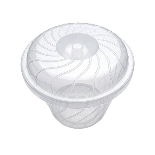 Clear Round Plastic Storage Container with Textured Lid