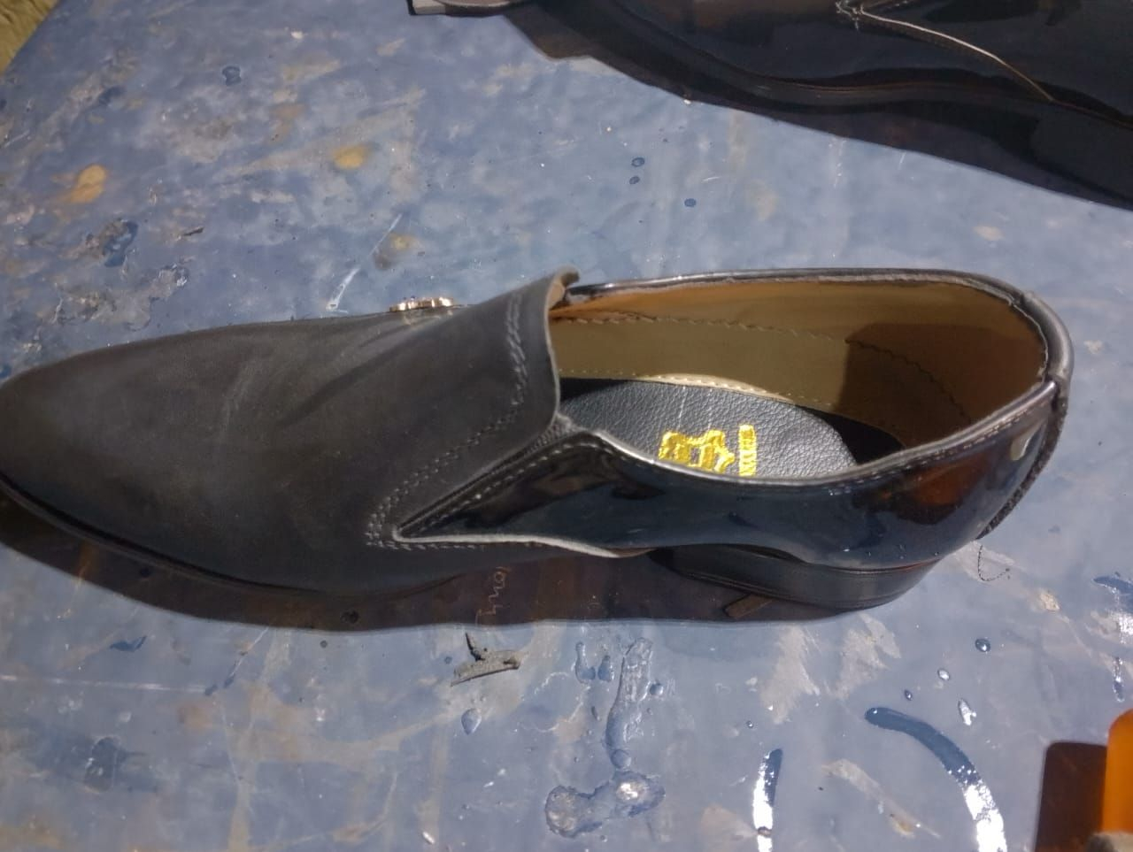 Elegant Dual Finish Black Slip On Loafers