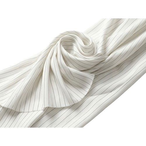 Premium White Pinstripe Chiffon Fabric Material