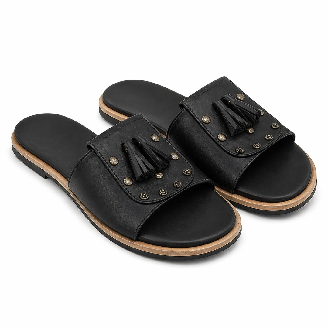 Luxury Designer Slides with Crocodile Embossed Leather