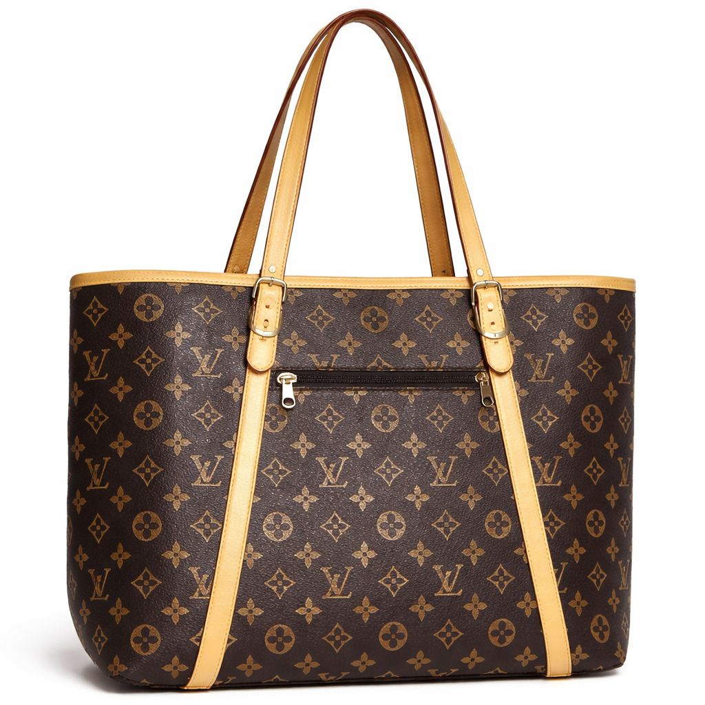 Patterned Faux Leather Tote Bag with Double Shoulder Straps