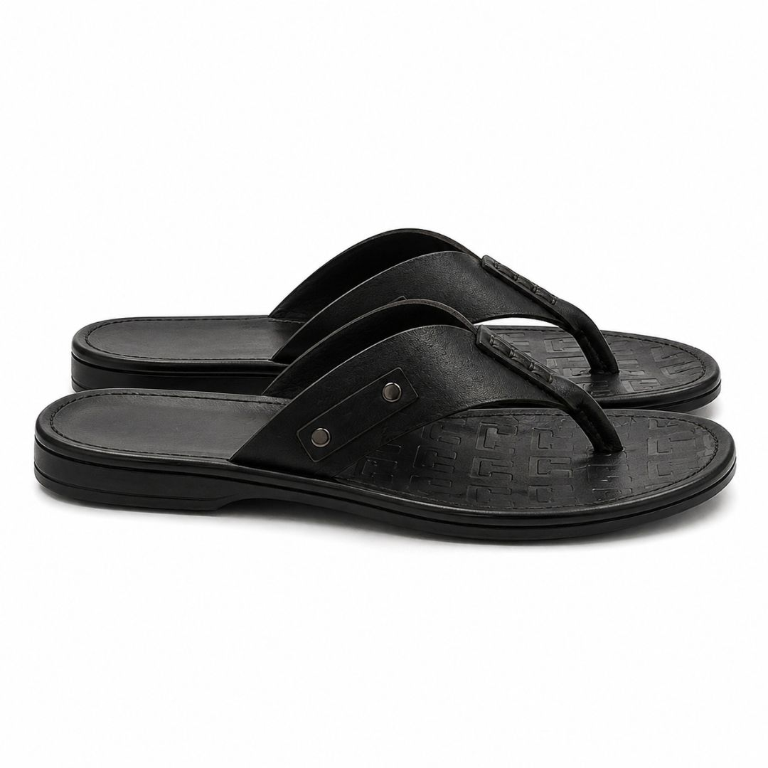 Simple flat slide men slippers