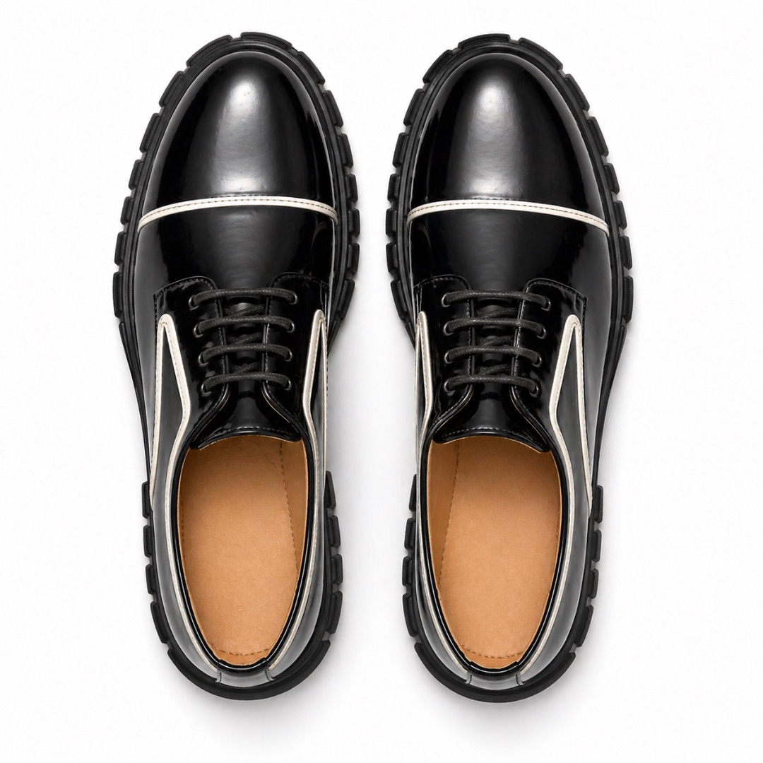 Mens Two Tone Leather Lace Up Shoes