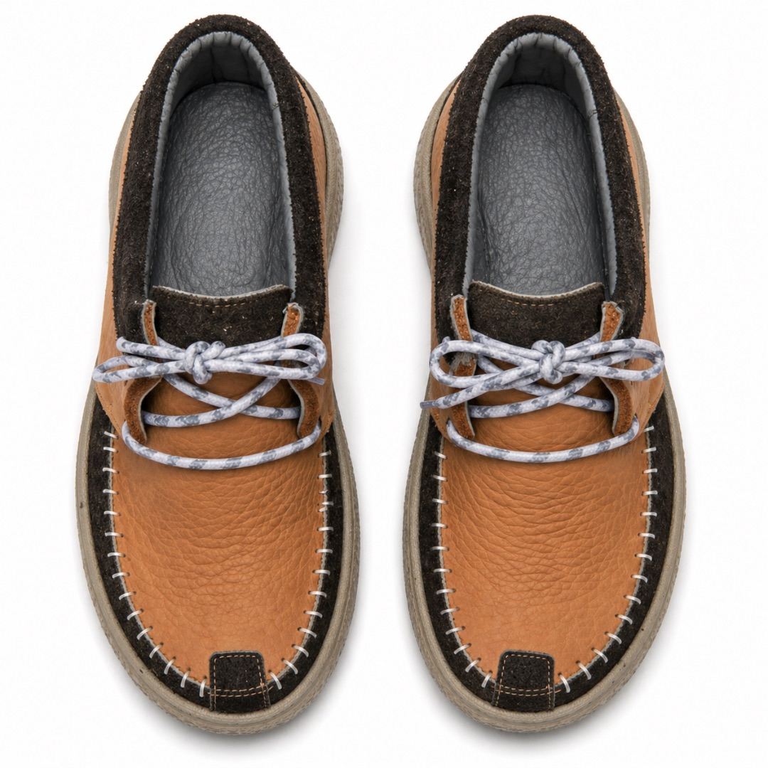 Quality Men Two Tone Brown Casual Lace up Comfort Shoes