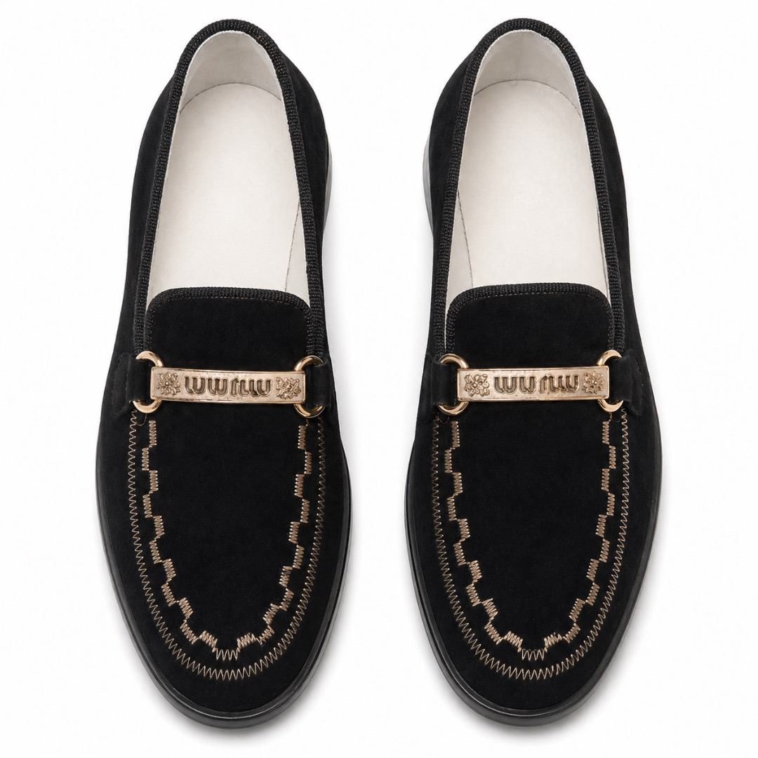 Luxury Black Velvet Loafers