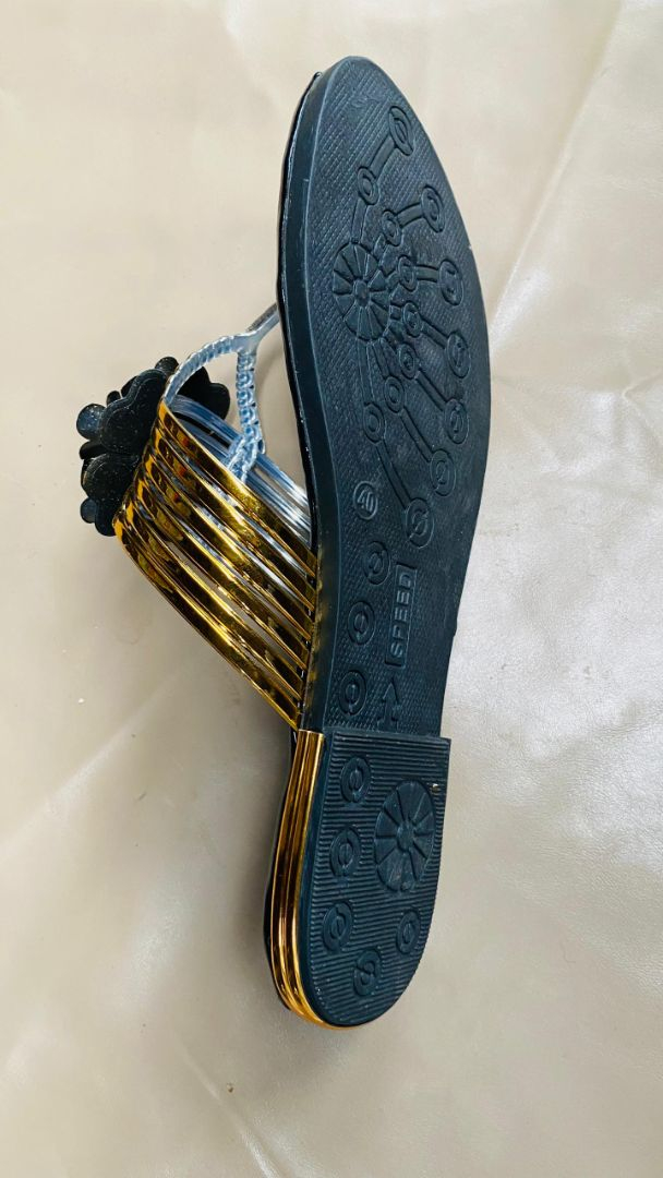Gold Floral Ornament Thong Sandals