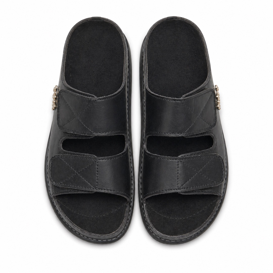Minimalist Dual Strap Slip On Sandals