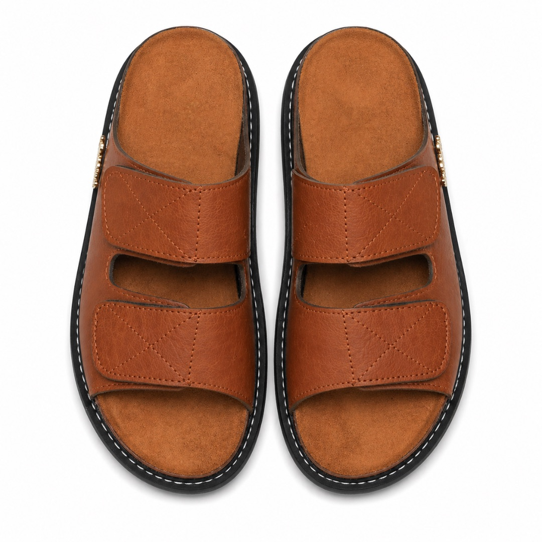 Premium Tan Brown Adjustable Casual Sandals