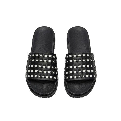 Mens Woven Detail Slide Sandals