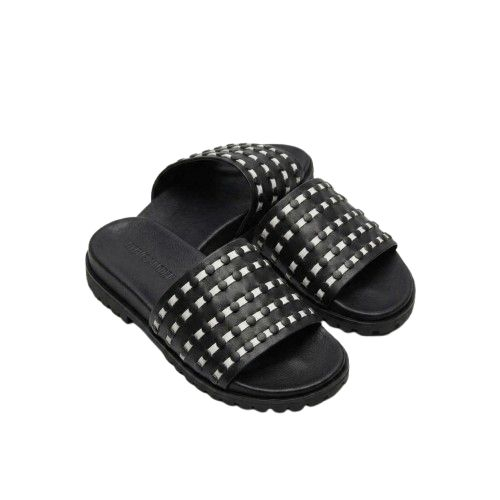 Mens Woven Detail Slide Sandals