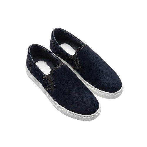 Mens Slip On Sneakers Black Suede