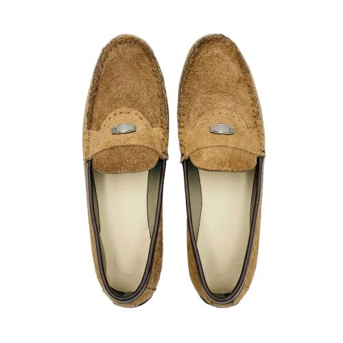 Mens Suede Loafers with Decorative Buckle
