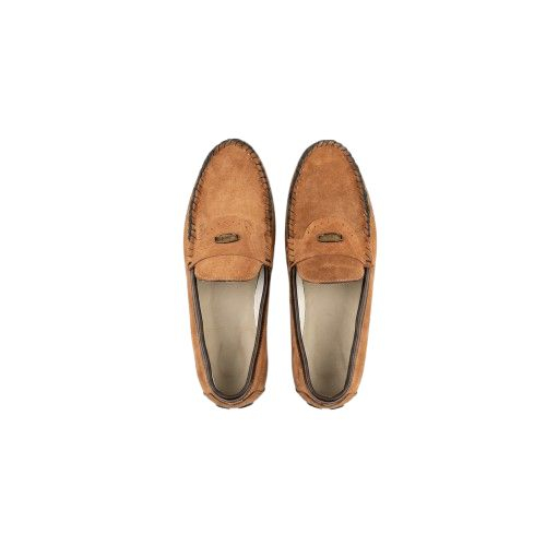Suede Driving Shoes with Rubber Sole