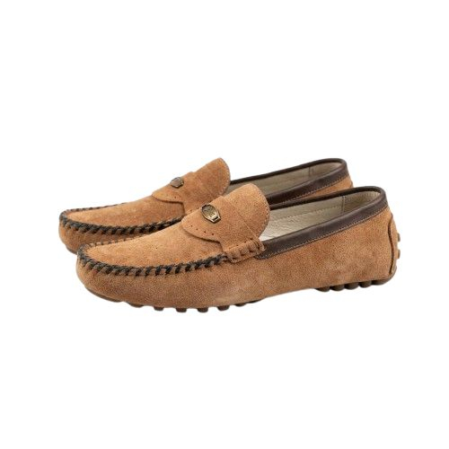 Suede Driving Shoes with Rubber Sole