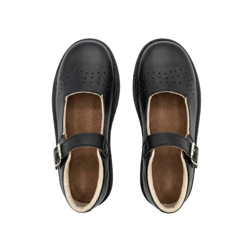 Classic Black Mary Jane Leather Shoes