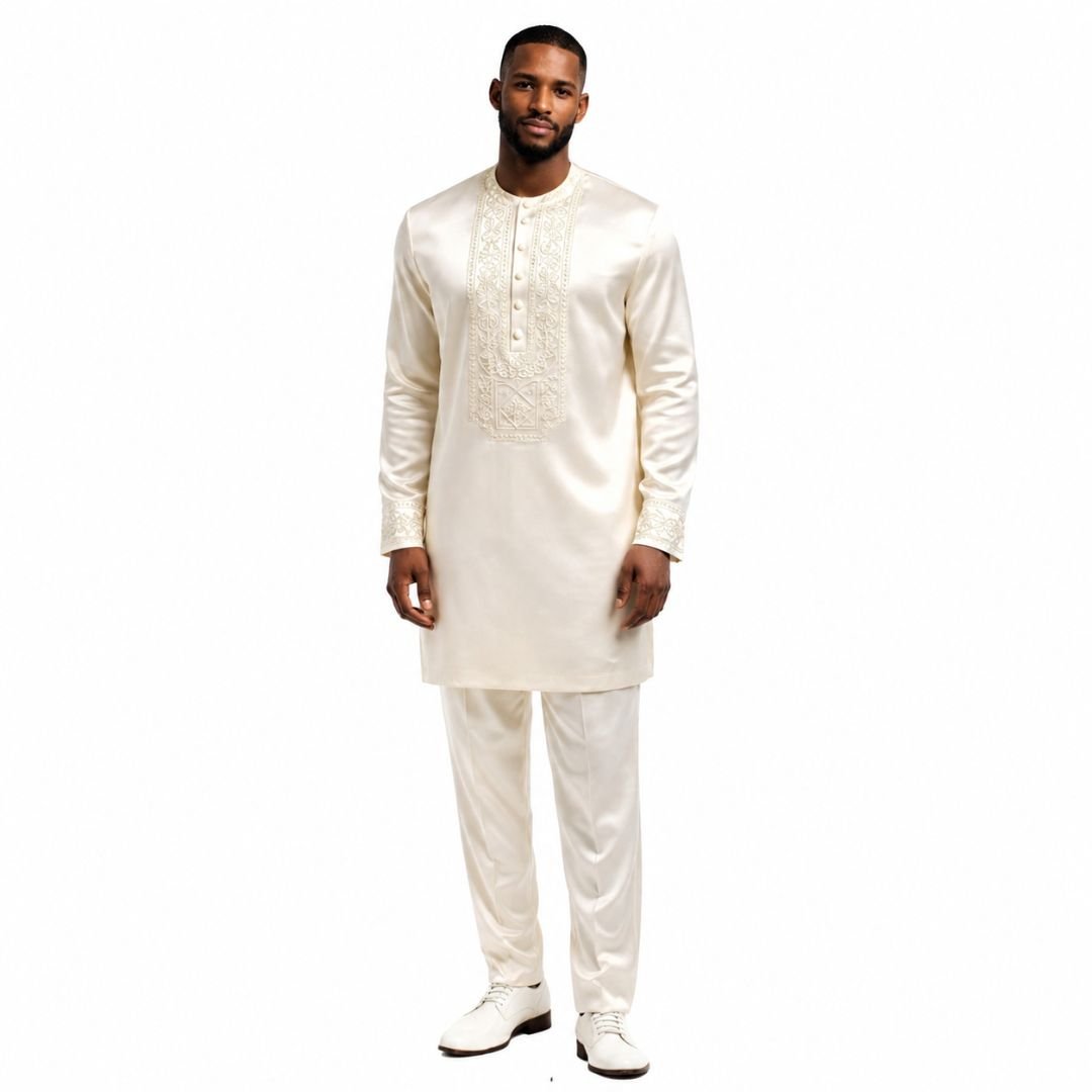 Smooth Ivory Satin Fabric