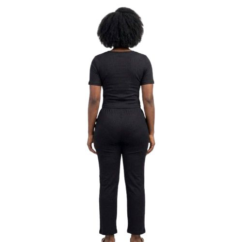 Henley Top and Straight Leg Trousers Co ord Set