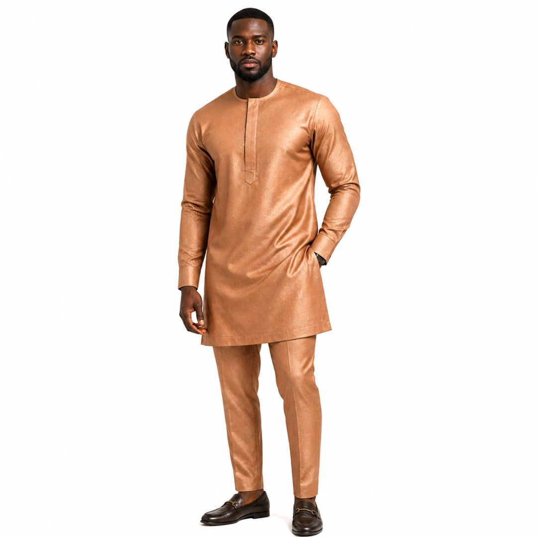 Premium Copper Brown Satin Fabric