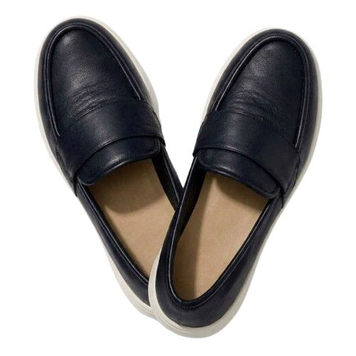 Men Black Leather Horsebit Loafers with Cushioned Sole