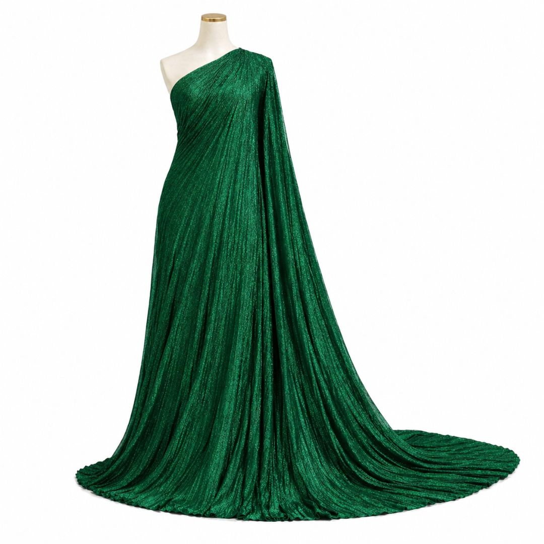 Luxury Metallic Pleated Fabric