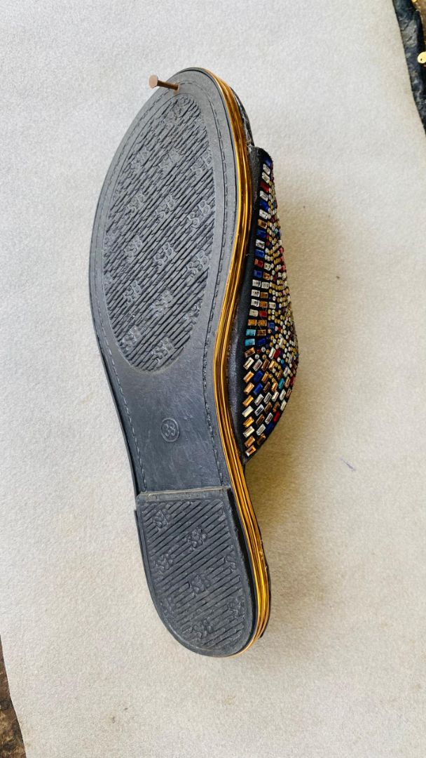 Multicolor Rhinestone Mosaic Slide Sandals