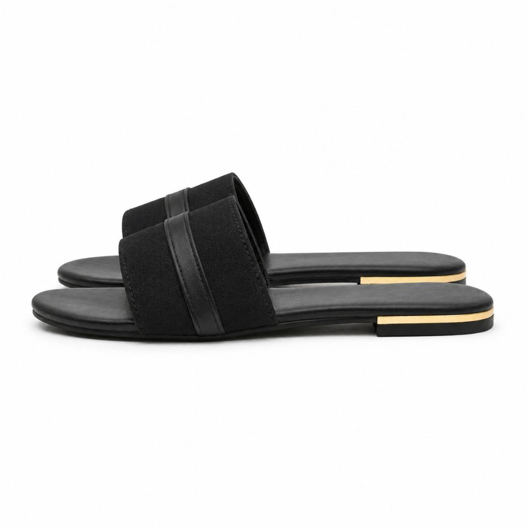 Women Flat SlipOn Sandals with Decorative Strap