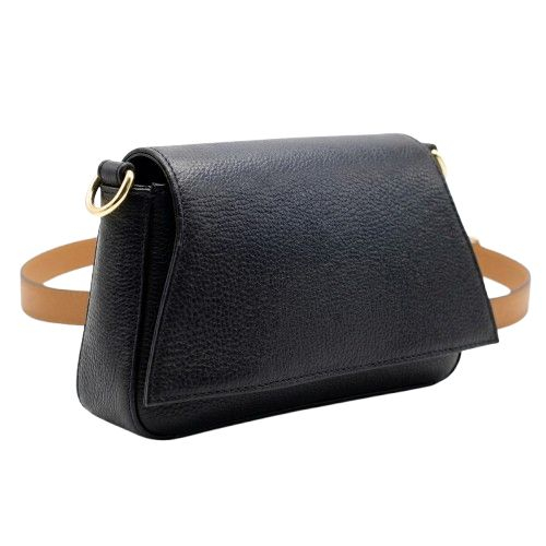 Elegant Textured Flap Crossbody Shoulder Bag