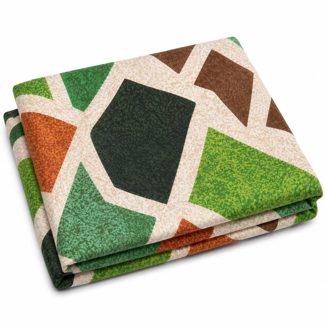 Multicolor Abstract Print Fabric     Geometric Pattern Soft Lightweight Material