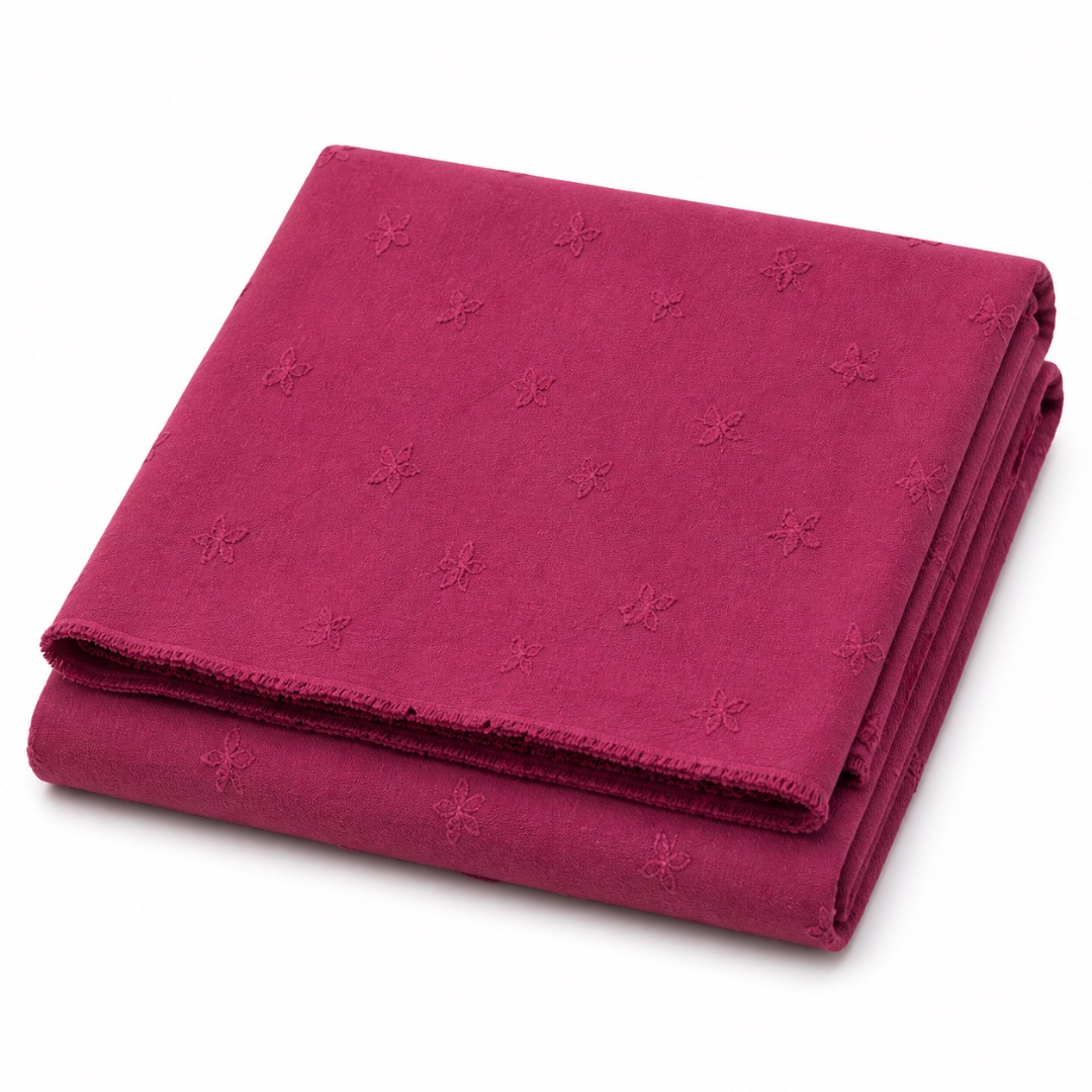 Wine Textured Crepe Fabric