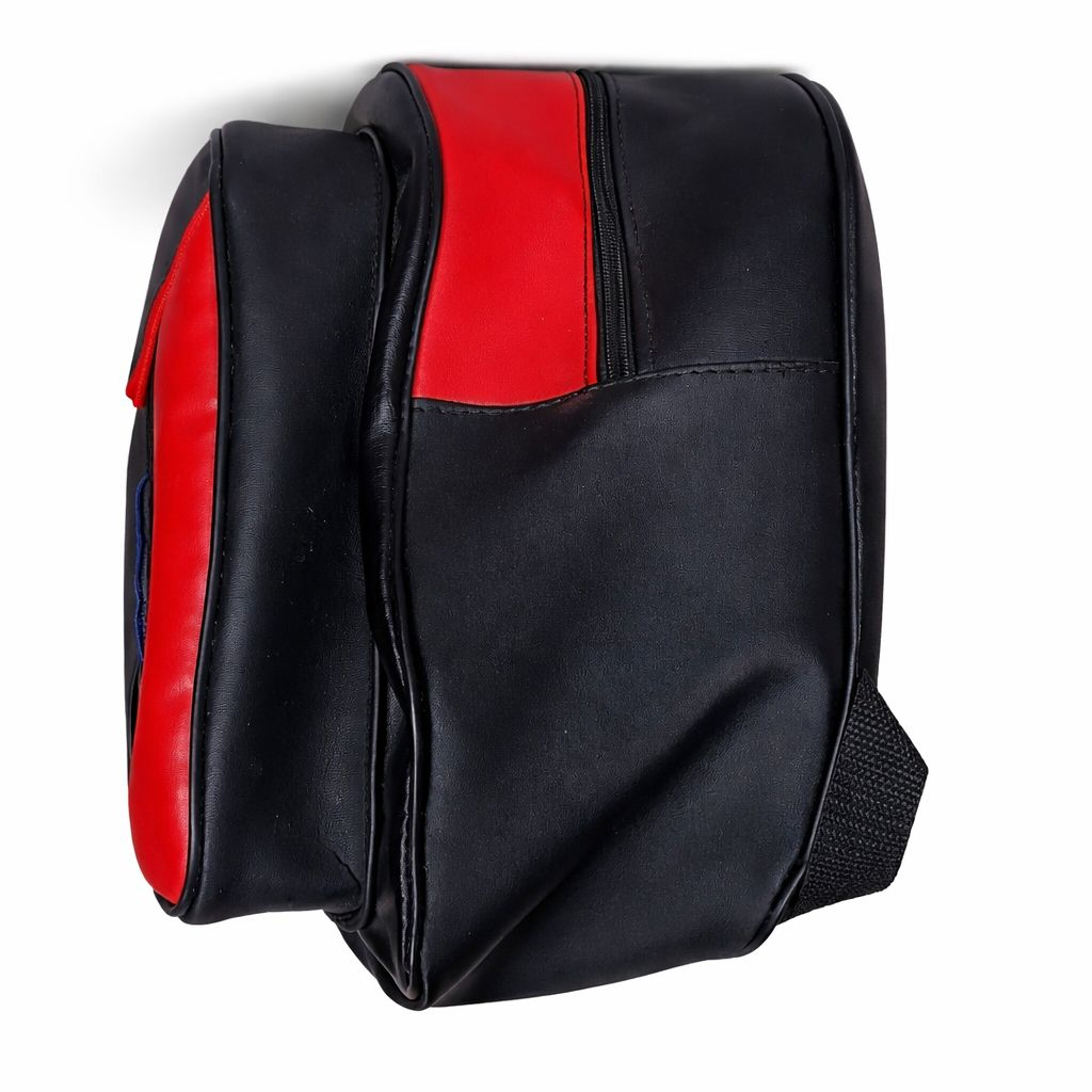 Two Tone PU Leather School Backpack with Front Zip Pocket