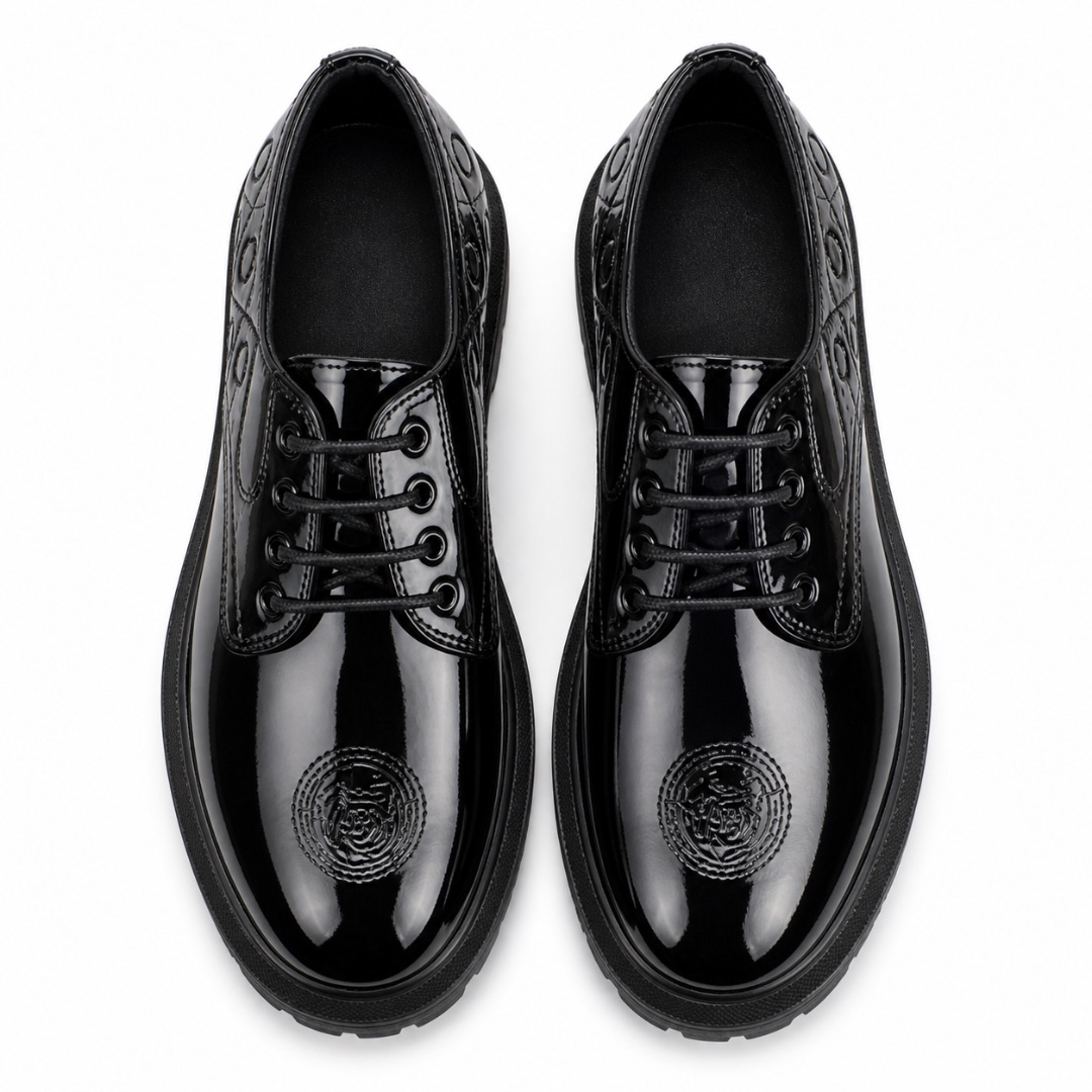 Black  Patent  Leather  Lace Up  Shoes